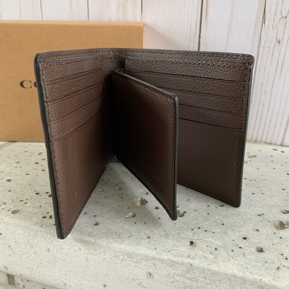 NWT COACH COMPACT ID WALLET IN SPORT CALF LEATHER - Picture 2 of 6